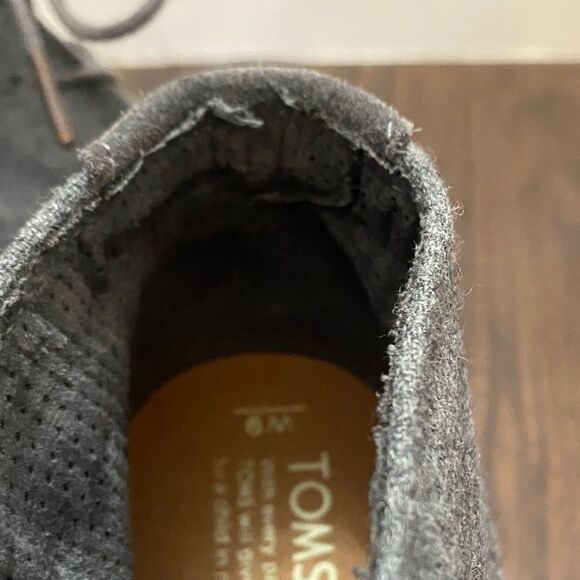 Toms Charcoal Chunk Heeled Lace Up Ankle Boots - Picture 8 of 10